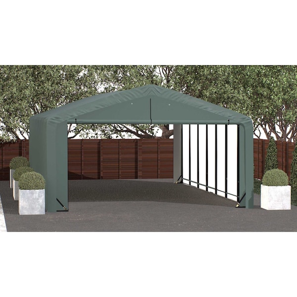 Shelterlogic ShelterTube Wind and Snow-Load Rated Garage, 20x32x10 Green - SQAADD0104C02003210