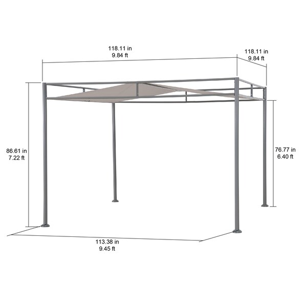 Sunjoy 10 ft x 10 ft Darkeford Metal pergola Grey - A106024802