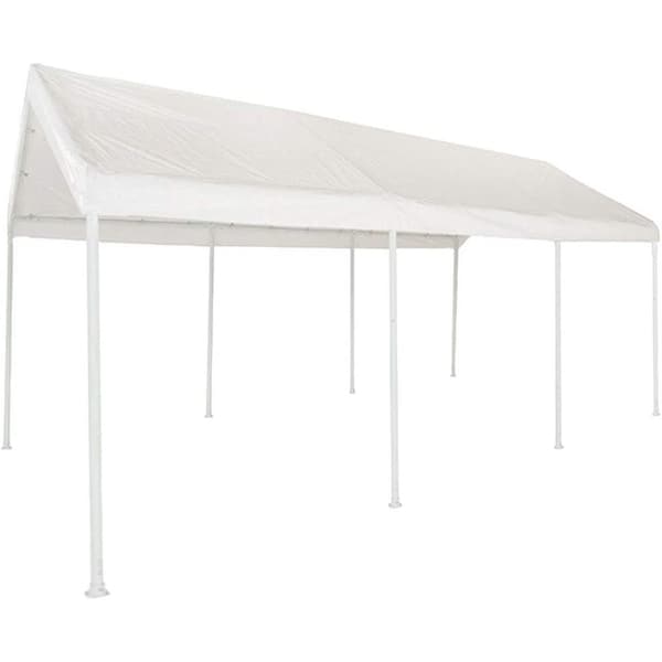 Impact Canopy Carport 10 FT 8In x 20 FT, 8 legs, Steel Pipes, White - 070018003