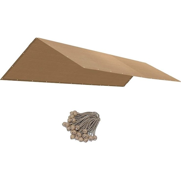 Impact Canopy 10 FT 8In x 20 FT  Carport Top without Leg Skirts, Tan, 180g - 070111022