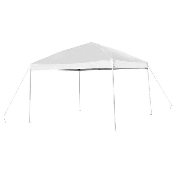 Flash Furniture White Canopy Tent, Folding Table and 4 Chair Set - JJ-GZ10183Z-4LEL3-WHWH-GG