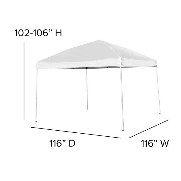 Flash Furniture White Pop Up Canopy Tent and Bi-Fold Table Set - JJ-GZ10183Z-WH-GG