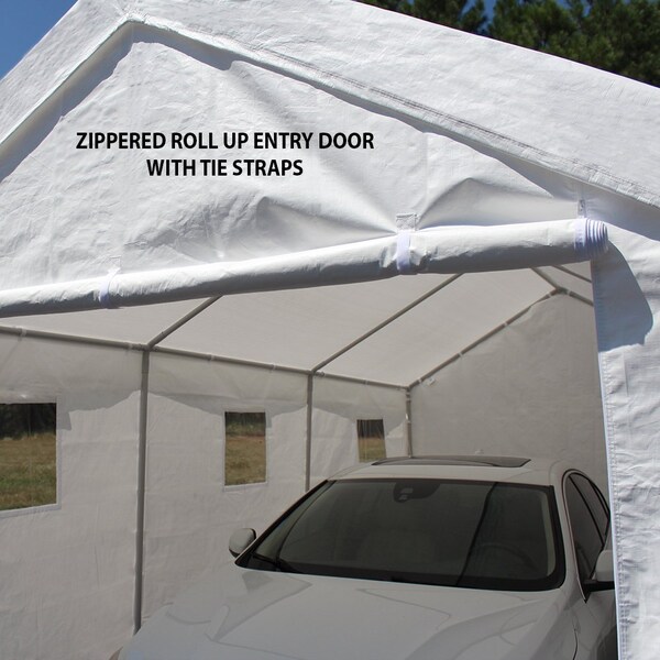 King Canopy True 10ftx20ft Enclosed Canopy, 1 3/8in Steel Frame, 8 Leg, White - CHT1020EN