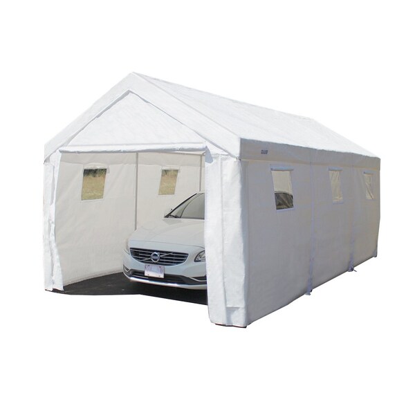 King Canopy True 10ftx20ft Enclosed Canopy, 1 3/8in Steel Frame, 8 Leg, White - CHT1020EN