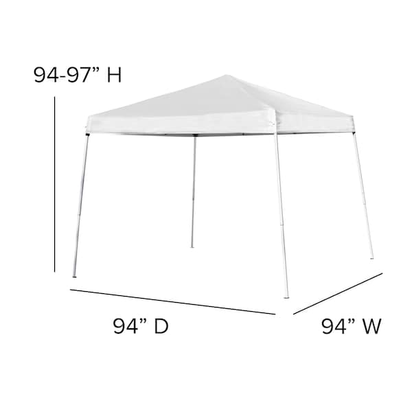 Flash Furniture White Canopy Tent, Folding Table and 4 Chair Set - JJ-GZ88183Z-4LEL3-WHWH-GG