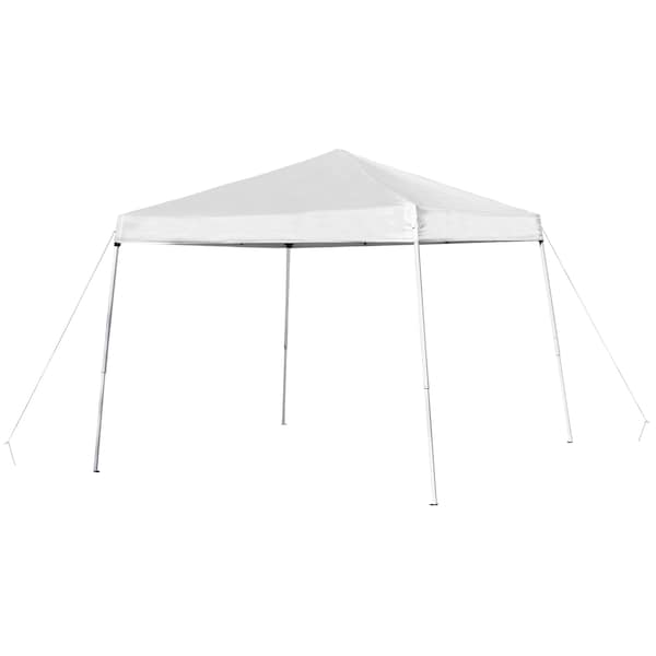 Flash Furniture White Canopy Tent, Folding Table and 4 Chair Set - JJ-GZ88183Z-4LEL3-WHWH-GG
