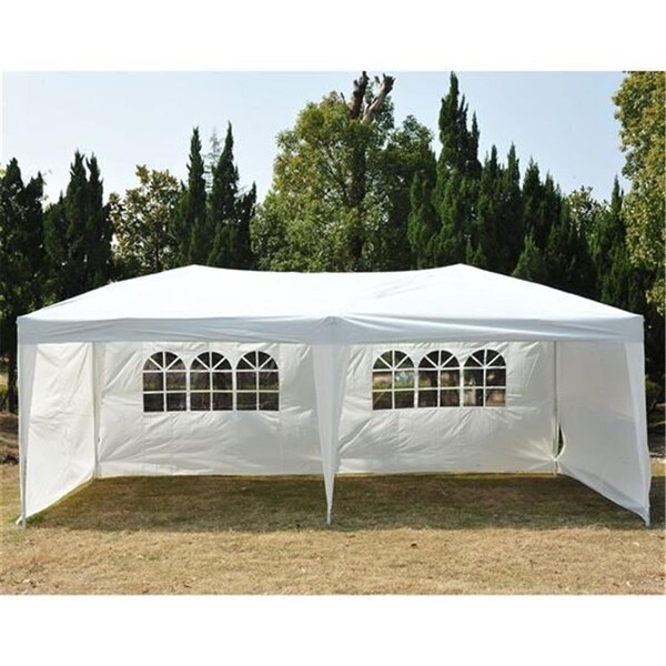 Newalthlete Outdoor 10 x 20 ft. Easy Pop Up Canopy Tent White with 4 Removable Side Walls - NE3116953