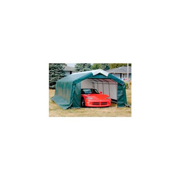 Clearspan Storage Master Garage 11'4"'W x 8'H x 20'L House Style Green - PB01100R4N