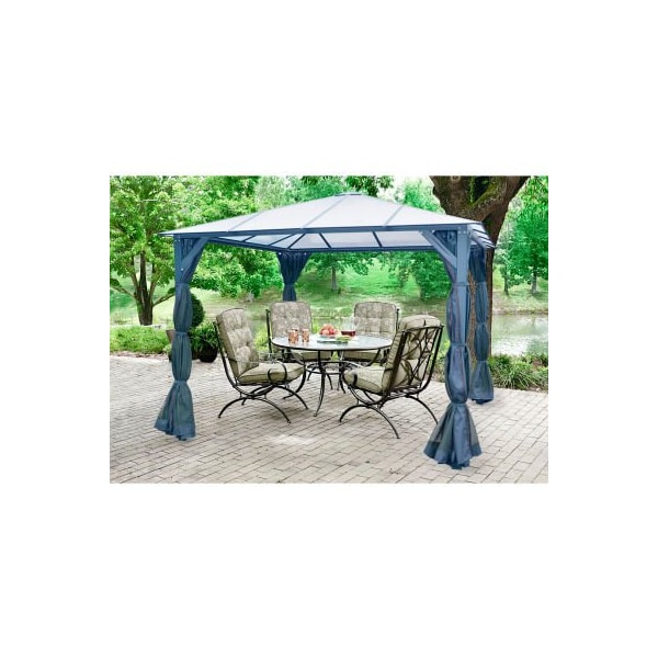 Almo Fulfillment Services Hanover Gazebo, 117"L x 117"W x 99"H, Dark Gray - HANGAZCN10X10-GRY