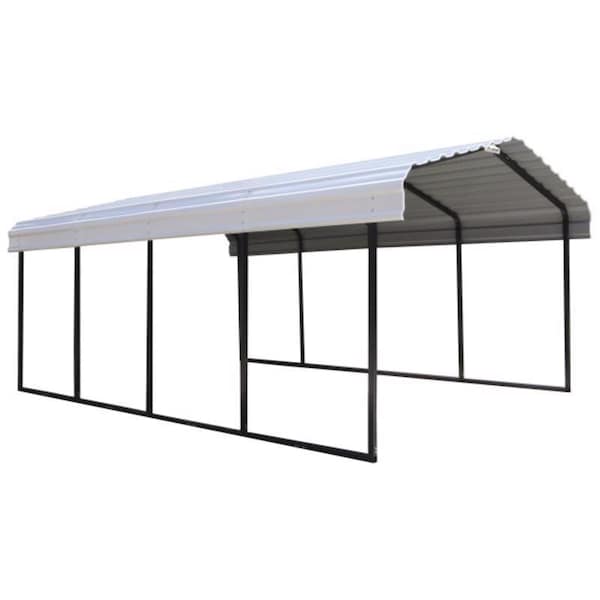 Arrow 12 ft. x 20 ft. Metal Horizontal Peak Carport without Floor Kit - CPH122007