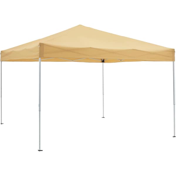 Global Industrial Portable Pop-Up Canopy, Straight-Leg, 10'L x 10'W x 10'1H, Tan - 602191TN
