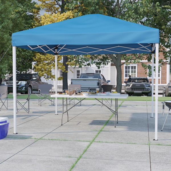 Flash Furniture Blue Pop Up Canopy Tent and Bi-Fold Table Set - JJ-GZ10183Z-BL-GG