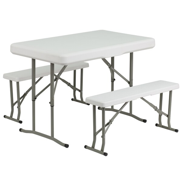 Flash Furniture Blue Pop Up Canopy Tent and Folding Bench Set - JJ-GZ88103-BL-GG