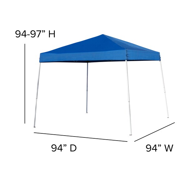 Flash Furniture Blue Pop Up Canopy Tent and Folding Bench Set - JJ-GZ88103-BL-GG