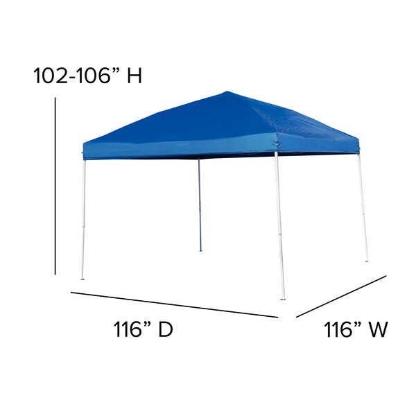 Flash Furniture Blue Canopy Tent, Folding Table and 4 Chair Set - JJ-GZ10183Z-4LEL3-BLWH-GG
