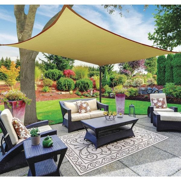 Jaydee Boen Sail Canopy, Rectangle, Beige, 12x16 ft - SH-40031