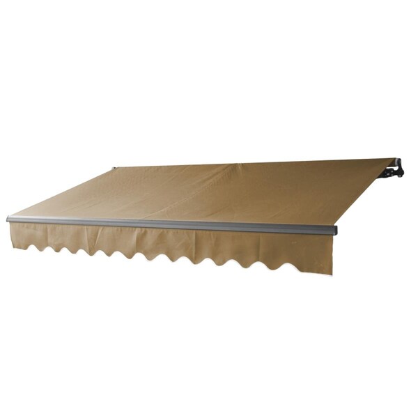 Tepee Supplies 10 x 8 ft. Motorized Black Frame Retractable Home Patio Canopy Awning, Sand - TE1497547