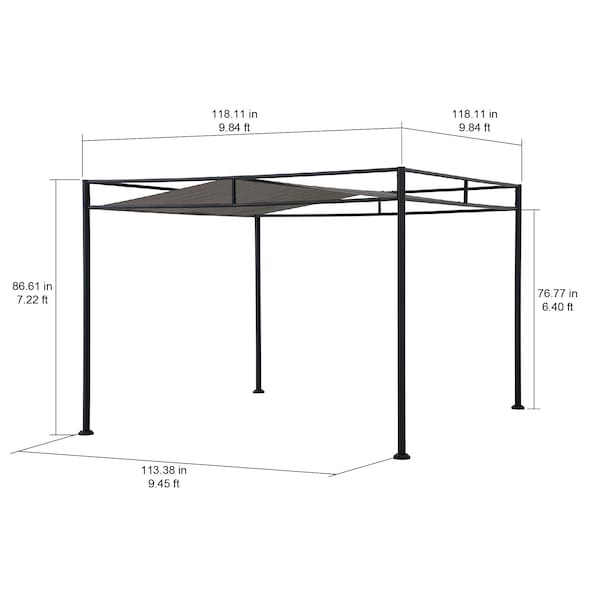 Sunjoy 10 ft x 10 ft Darkeford Metal pergola Black - A106024803