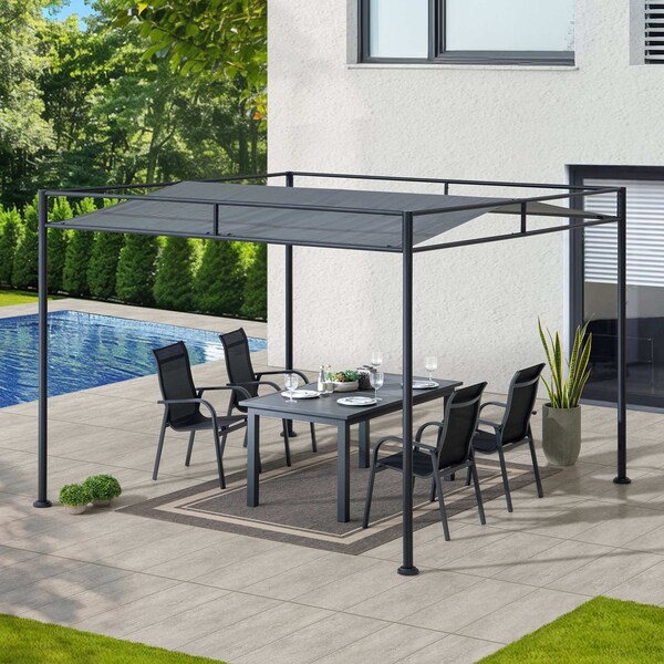 Sunjoy 10 ft x 10 ft Darkeford Metal pergola Black - A106024803