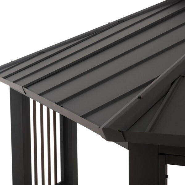 Sunjoy 11 ft. x 13 ft. Octagon Gazebo with Steel Roof and Ceiling Hook - A102018600