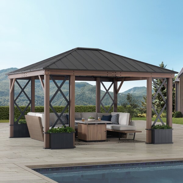 Sunjoy 13 ft. x 15 ft. Oasis Ridgewood Hardtop Gazebo - A102016300