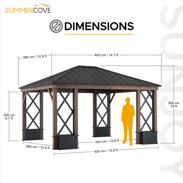 Sunjoy 13 ft. x 15 ft. Oasis Ridgewood Hardtop Gazebo - A102016300