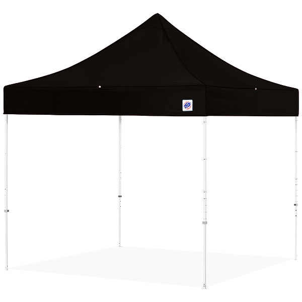 E-Z Up Portable Shelter, Black, 8 ft W, 8 ft L - EC3STL08KFWHTBK