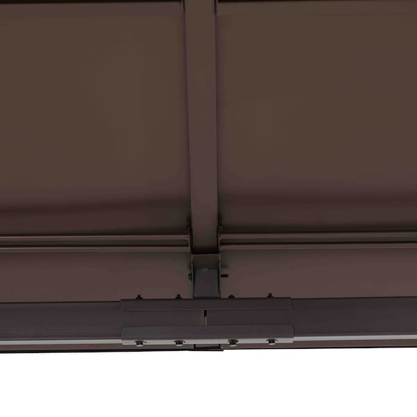 Sunjoy 10 ft. x 12 ft. Black and Brown Steel Gazebo with 2-tier Hip Roof Hardtop - A102009100