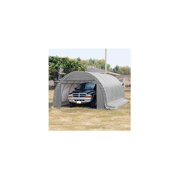 Clearspan Round One Car Garage 12'W x 8'H x 20'L- Silver/White - PB00300R5G