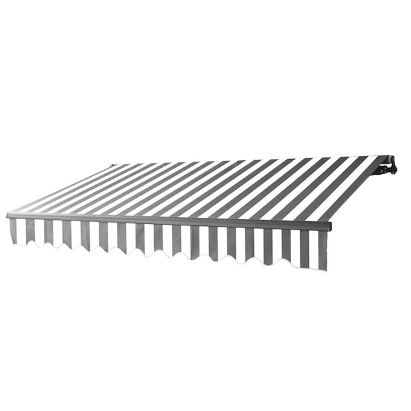 Tepee Supplies 16 x 10 ft. Motorized Retractable Home Patio Canopy Awning, Grey & White - TE2519297