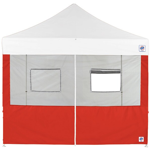 E-Z Up Food Booth Middle Zipper Sidewall, Red - SW3FBFXTM10RD