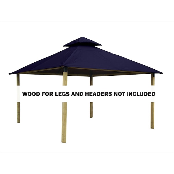 Superherostuff 14 sq. ft. Gazebo Roof Framing & Mounting Kit with Purple Haze Outdura Canopy - PA3736150