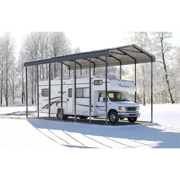 Arrow Storage Products Arrow Carport, 14x29x14, Charcoal - CPHC142914
