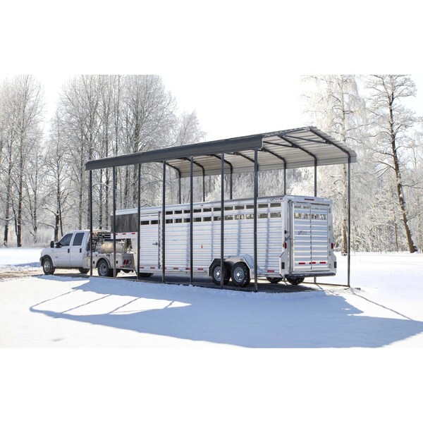 Arrow Storage Products Arrow Carport, 14x29x14, Charcoal - CPHC142914