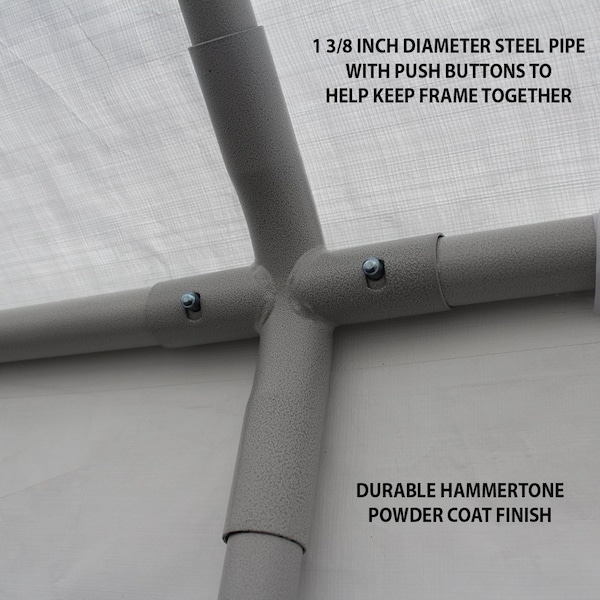 King Canopy True 10ftx20ft Canopy, 1 3/8in Steel Frame, 8 Leg, White - CHT1020
