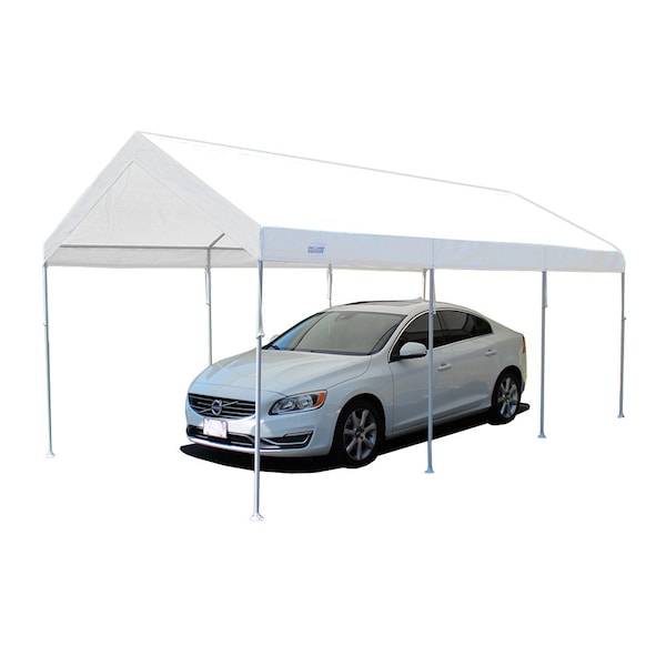 King Canopy True 10ftx20ft Canopy, 1 3/8in Steel Frame, 8 Leg, White - CHT1020
