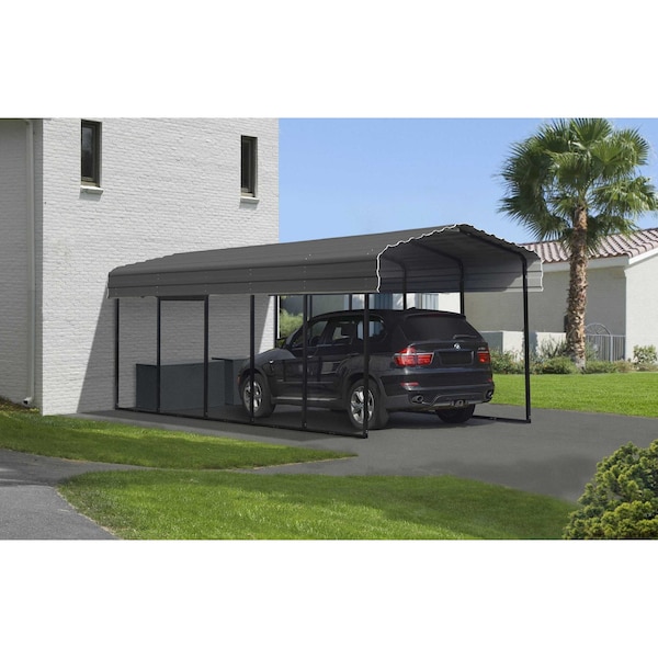 Arrow Storage Products Carport, 10 ft. x 24 ft. x 9 ft. Charcoal - CPHC102409