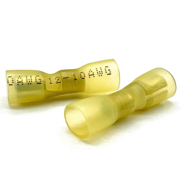 Boltsandnuts.Com 200 Pieces Yellow Heat Shrink Marine Grade Female Bullet Connectors, AWG 12-10, 200PK - EL-1210-FBULLET-HSY-200
