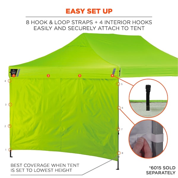 Ergodyne Lime 10' Tent Sidewall 10ft x 20ft Tent - 6091