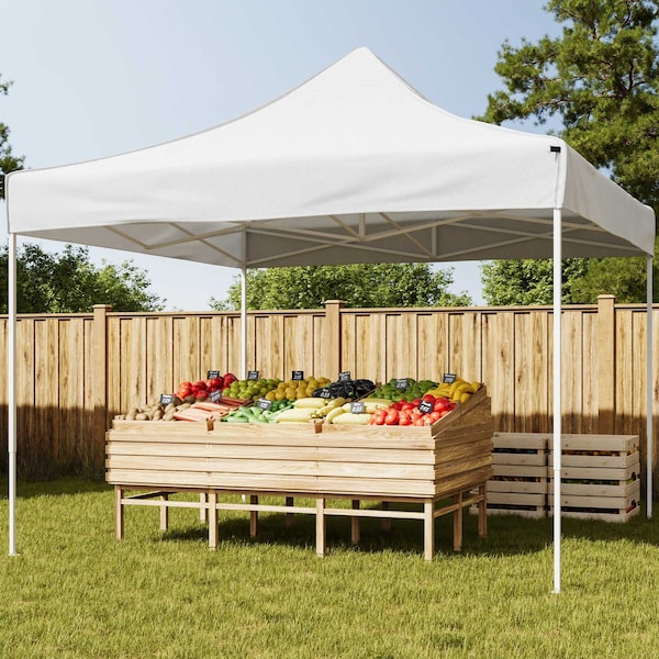 Stalwart Pop Up Canopy - 10x10 ft Tent - UPF30 Sun Shelter with Adjustable Height by White, 3PK - 80-14-WHT