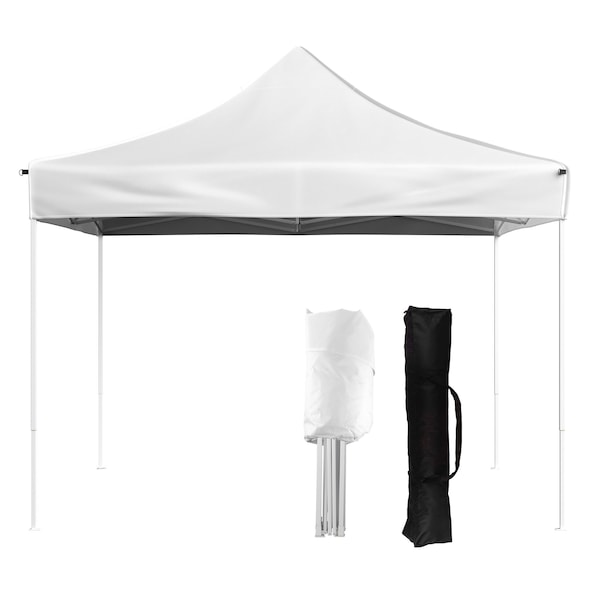 Stalwart Pop Up Canopy - 10x10 ft Tent - UPF30 Sun Shelter with Adjustable Height by White, 3PK - 80-14-WHT