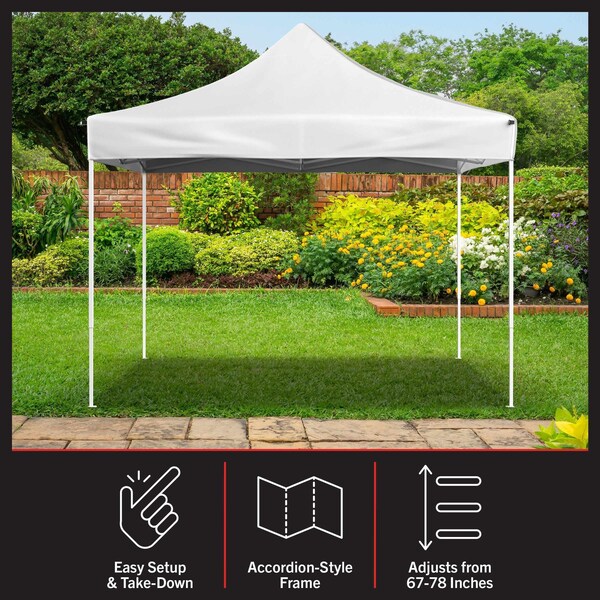 Stalwart Pop Up Canopy - 10x10 ft Tent - UPF30 Sun Shelter with Adjustable Height by White, 3PK - 80-14-WHT