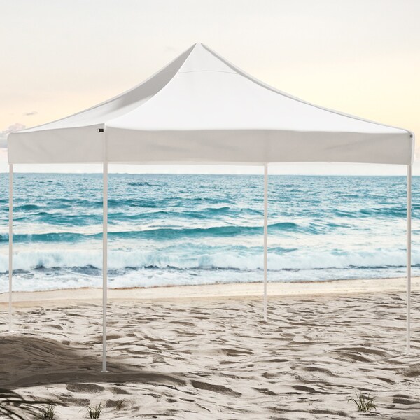 Stalwart Pop Up Canopy - 10x10 ft Tent - UPF30 Sun Shelter with Adjustable Height by White, 3PK - 80-14-WHT