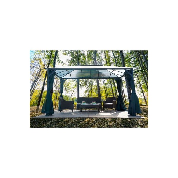 Almo Fulfillment Services Hanover Gazebo, 117"L x 156"W x 99"H, Dark Gray - HANGAZCN13X10-GRY