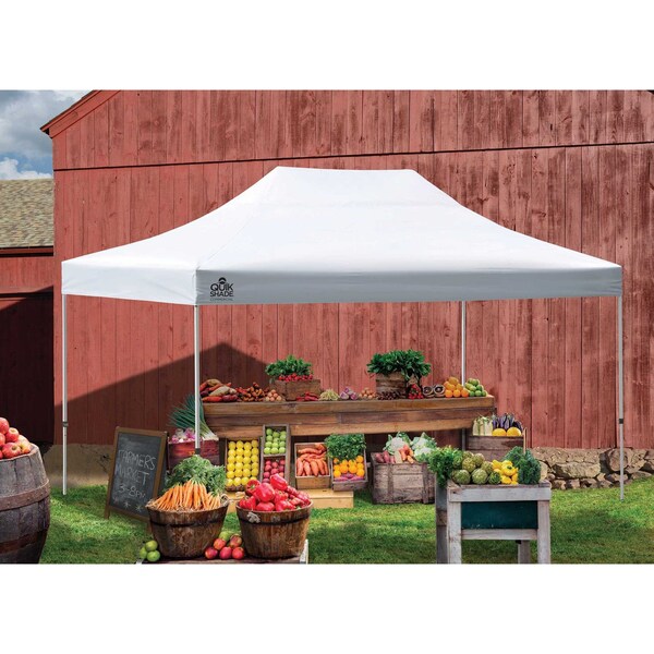 Quik Shade Commercial 10 x 15 ft  White Pop Up Tent Canopy - 167576DS