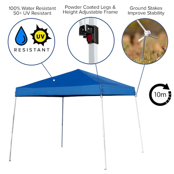 Flash Furniture 8' x 8'  Outdoor Pop Up Canopy Tent with Carry Bag - JJ-GZ88-BL-GG