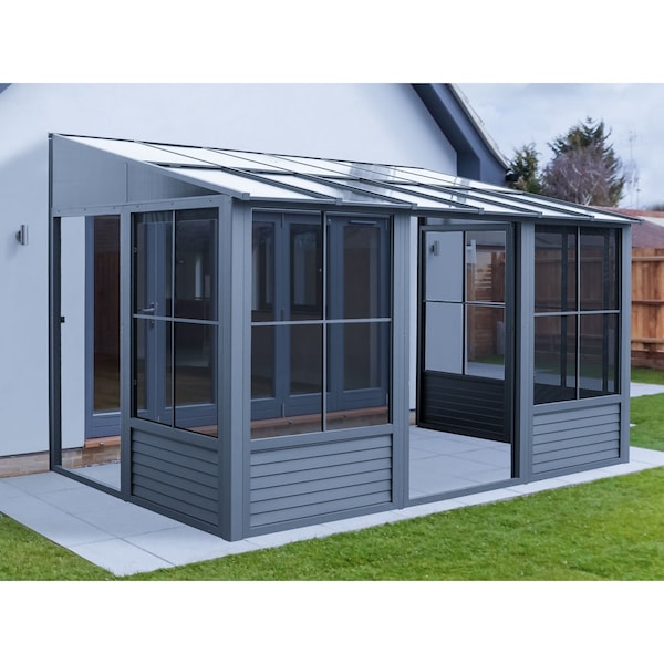 Gazebo Penguin Florence Wall Mounted Solarium 8x16 Polycarbonate Roof - W1608-32