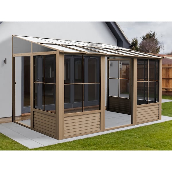 Gazebo Penguin Florence Wall Mounted Solarium 10x12 Polycarbonate Roof - W1209-12