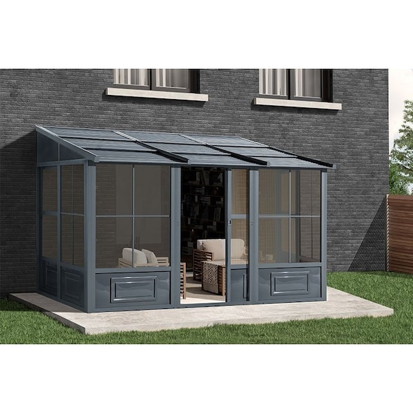 Gazebo Penguin Florence Wall Mounted Solarium 8x12 Metal Roof - W1207MR-32