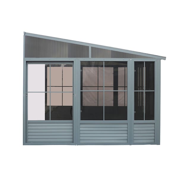 Gazebo Penguin Florence Wall Mounted Solarium 8x12 Metal Roof - W1207MR-32